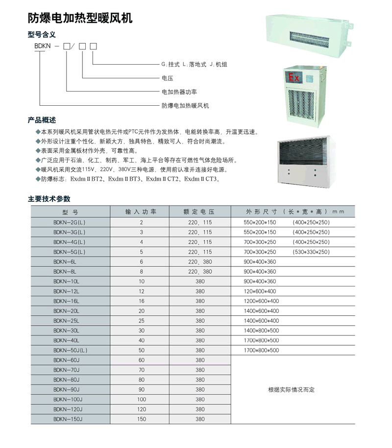 防爆电暖风机电加热器